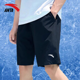 安踏（ANTA）冰丝速干短裤男夏季新款男士高端五分裤外穿休闲跑步运动裤子男款 标准黑（速干-斜插口袋）【90%用户选择】 L /175(120-140斤）