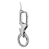 鹏境定制钥匙扣带拆快递小刀网红汽车钥匙扣汽车简约锁匙圈环男士款腰 银色