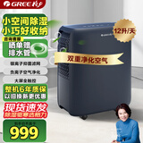 格力（GREE）【轻音小巧+空气净化】除湿机抽湿机家用12升/天除潮防霉负离子净化适用单间≤24㎡DH12ENA1A