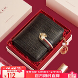 金狐狸（FOXER）牛皮女士钱包大容量短款卡包钱票夹手拿包零钱包圣诞节礼物送女友