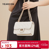 意尔康包包女款2025年斜挎菱格链条包小香风单肩包米白跨年元旦节礼物