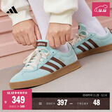 adidas「T头鞋」VL COURT复古休闲板鞋德训鞋男女阿迪达斯轻运动 浅闪光蓝/棕色/淡绿   37