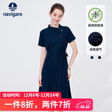 Navigare意大利小帆船女士短袖Polo裙收腰连衣裙2322874503 蓝 L