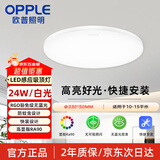 欧普照明（OPPLE）超薄LED吸顶灯感应 防蚊虫无蓝光圆形白光24w 高光效显指Ra90 尺寸330*50mm/
