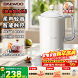 大宇（DAEWOO）烧水壶电热水壶电水壶304不锈钢双层多段控温保温恒温热水瓶EK01 1.5L 【智能恒温触屏】奶糖白