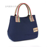 畅印上班手提包女帆布包妈妈咪布料中年手拎包婆婆奶奶买菜包手提布包 蓝色