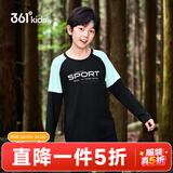 361°童装男女童长袖针织衫年秋冬季新款T恤小中大童儿童百搭上衣 经典黑 175