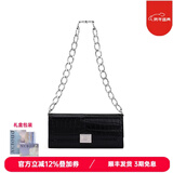 A.Cloud复古鳄鱼纹牛皮奢品链条斜挎女包 送礼物 黑色鳄鱼纹