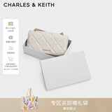 CHARLES&KEITH质感菱格链条小方钱包女包包女包生日礼物新年礼物CK6-10680924 Cream奶白色 XS