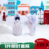 361°童鞋儿童棉鞋25冬女小童保暖加绒革面旋钮扣运动鞋 紫33