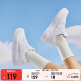 特步情侣男女板鞋小白鞋空军一号冬季革面保暖运动板鞋休闲鞋