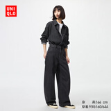 优衣库女装男装宽松廓形牛仔裤/弯刀镰刀裤子479000 482280 479000/08深灰色 25 /160/64A