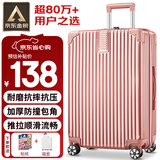 梵地亚行李箱男24英寸大容量拉杆箱飞机旅行箱包密码箱女皮箱子玫瑰金