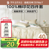 罗莱家纺 全棉四件套纯棉床上用品床单被套220*250