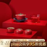 万仟堂茶具高档套装 事事如意盖碗成套 水果茶具套装 中式家用高档礼品