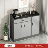 亿家木轻奢餐边柜碗柜客厅靠墙收纳柜多功能储物柜现代简约茶水柜酒柜 【经典三门一抽】100*34*80CM 自行组装