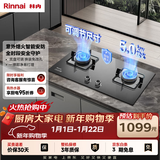 林内（Rinnai）燃气灶5kW大火力双眼猛火灶具家用嵌入式钢化玻璃天然气一级能效 2E07M