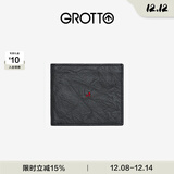 个乐经典羊皮短款钱包手工真皮多卡位卡夹卡包情侣礼物 经典黑（木马）