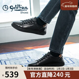 金利来（Goldlion）男鞋时尚个性耐磨板鞋舒适系带休闲鞋55323073901A黑-38码