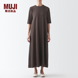 MUJI MUJI 女式 双罗纹编织 五分袖连衣裙 BBP32A2A 裙子 棕色 M