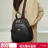 老人头头层牛皮女士双肩包大容量背包书包运动旅行女包大包圣诞节礼物