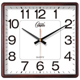 康巴丝（Compas） 挂钟客厅钟表挂墙2024新款简约创意时钟时尚石英钟办公室挂表 1043咖色28*27CM