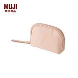 MUJI 聚酯纤维化妆包 收纳包便携式 小化妆包 洗漱包收纳袋 居家旅行 迷你/10.5*7.5*3cm/粉米色