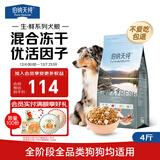 伯纳天纯主食冻干狗粮小型犬中大型犬幼犬成犬鸭肉梨全价通用犬粮4斤/2kg