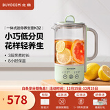 北鼎（Buydeem）多功能养生壶 家用保温壶 迷你煮茶壶便携煮茶器 茶咖萃取烧水壶 送礼好物 【一体式单壶】浅杉绿K32| 0.6L
