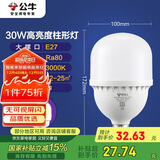 公牛（BULL）LED灯泡高亮柱形灯厂房车间商超食堂 30W球泡暖白光3000KE27螺口