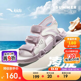 安踏儿童运动凉鞋女大童2025夏季透气魔术贴露趾沙滩鞋A22326962I