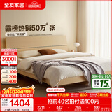 全友家居现代简约高箱储物收纳床主卧1.8米x2米双人大床家具政府补贴 【原木色 | 高脚】床+302床头柜*2+01床垫 1.5x2米【爆款+性价比超高】