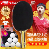 DHS红双喜狂飚四星乒乓球拍 横拍H4002单拍赠6只装球