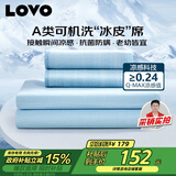 LOVOA类冰丝席凉席床笠单人两件套蓝色120*200*30【可机洗】学生宿舍