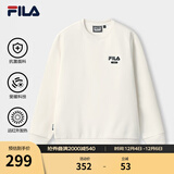 斐乐（FILA）官方男子加绒保暖卫衣秋冬季时尚休闲简约圆领套头衫长袖上衣男装 【加绒】蒸汽白-IV L