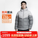 耐克NIKE男冬季短款连帽羽绒服 运动防寒外套 WR系列FB8178-077灰2XL