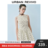 UR2025秋季新款女装法式波点蝴蝶结装饰无袖连衣裙UWG750189 米白印花 XS