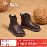红蜻蜓儿童秋冬季童鞋女童短靴中大童皮靴英伦马丁靴子Q54BM001咖色29