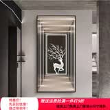 艾风格轻奢Led灯入户玄关装饰画简约现代延伸空间客厅走廊过道尽头挂画 空间艺术-福鹿生财[热款] 90*180晶瓷铝合金框（充电宝款）