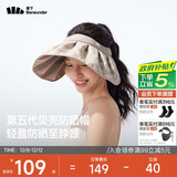 蕉下（beneunder）遮阳帽子防晒帽女防紫外线太阳帽贝壳空顶帽便携TS550杏米