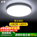 灯灵雷达声控感应灯光控楼梯间小区过道入户走廊玄关阳台车库吸顶灯 22cm-18w雷达感应