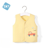 舒贝怡儿童马甲秋冬婴儿衣服背心男女宝宝坎肩夹棉马夹保暖外出上衣黄80