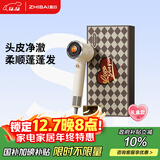 直白复古高速电吹风机家用大风力负离子护发低噪音速干吹风筒甄选礼盒生日礼物女国家补贴S1白色高配版