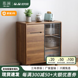 慕澜餐边柜一体靠墙实木框新中式茶水柜碗橱餐柜厨房储物备餐柜餐桌 1020A款80*40*88cm【包送装】