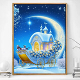 帕提拉（patila）雪景童话屋城堡5d钻石画满钻十字绣2023新款钻石贴画手工diy带框 E款 圆钻 画心30x40-带白框-彩盒装