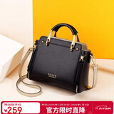 金狐狸（FOXER）牛皮女士包包女包大容量手提单肩包斜挎包跨年元旦礼物送女生女友