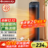 格力（GREE）取暖器家用立式暖风机遥控电暖器数码显示屏速热电暖气加热风机摇头小太阳电暖风NTFH-S6020B
