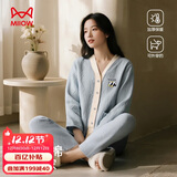 猫人【空气棉夹层】女士睡衣女秋冬长袖加厚纯棉家居服外穿25年新品
