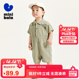 迷你巴拉男童宝宝连体衣夏季萌趣时尚酷帅工装风爬服
