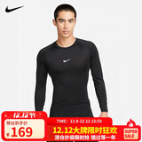 耐克(NIKE)男长袖T恤 速干透气 运动休闲 紧身衣FB7920-010 黑色M